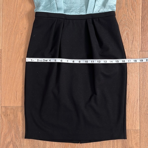 NWT BCBGeneration Ruffle Sleeve Cupro & Ponte Dress - Teal and Black - Size 4 - Picture 12 of 15